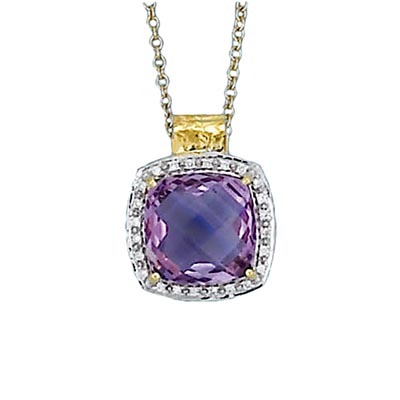 18k Yellow Gold Amethyst Pendant - view 1 of 2