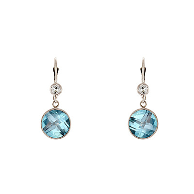 14k White Gold Blue Topaz Earring Set - view 1 of 1