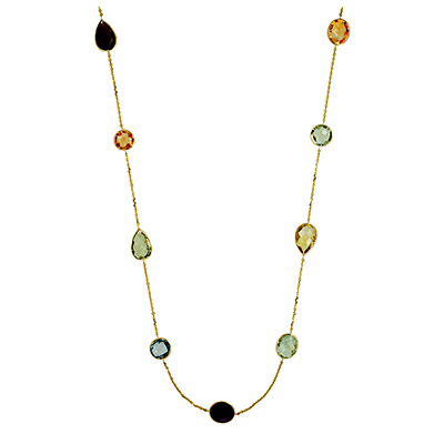 Multi Colored Gem Stone Necklace