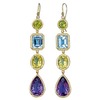 Multi Color Gem Stone Dangle Earrings thumbnail 1
