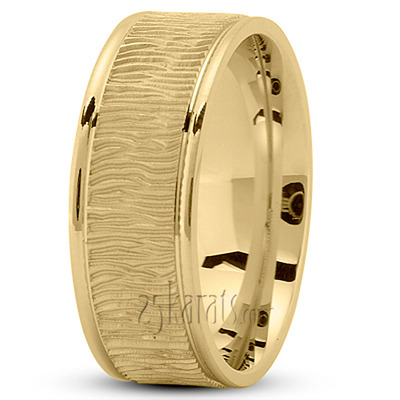 Wood Grain Pattern Wedding Ring