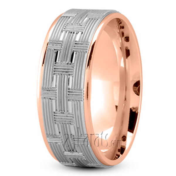 Woven Basket Pattern Wedding Band