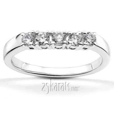 Slightly curved 5 stone matching band (0.45 ct. tw.)