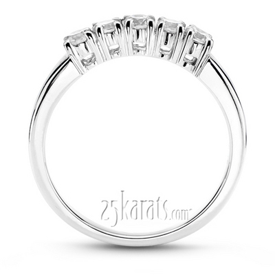 Slightly curved 5 stone matching band (0.45 ct. tw.) thumbnail 3