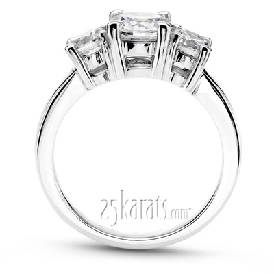14K white gold Classic three Stone Engagement Ring ( 0.7 ct. tw.) - alternate view 3