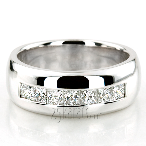 1.19 ct. Princess Cut Channel Set Diamond Man Ring