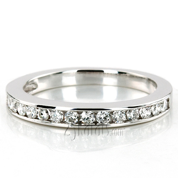 14K white gold Classic Round Cut Channel Set Diamond Wedding Band (0.30ct. tw.) - alternate view 5