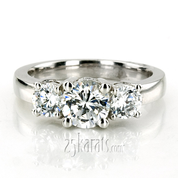 14K white gold Classic Basket Prong Set Diamond Engagement Ring (0.50 ct. tw.) - alternate view 6