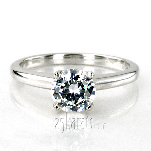 14K white gold Classic Solitaire Diamond Engagement Ring 7 - alternate view 5