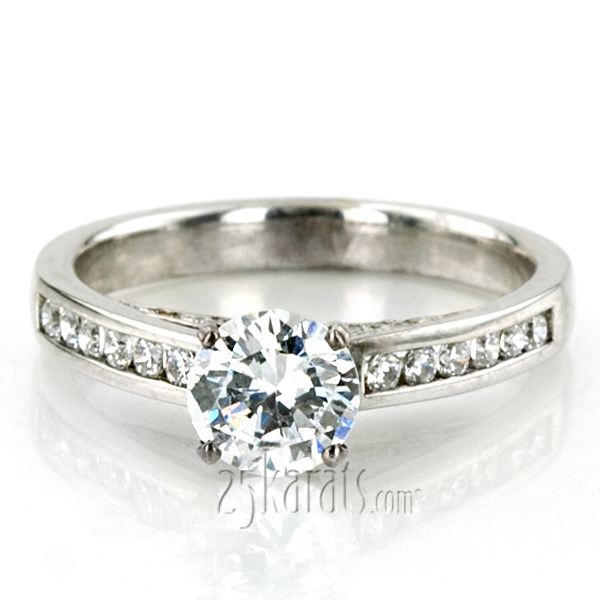 14K white gold Cathedral Channel Set Diamond Engagement Ring (1/3 ct. tw.) 1 - alternate view 5
