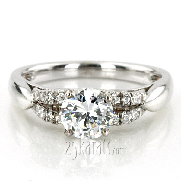 14K white gold Contemporary Designer Diamond Engagement Ring (0.22ct. tw.) - alternate view 5