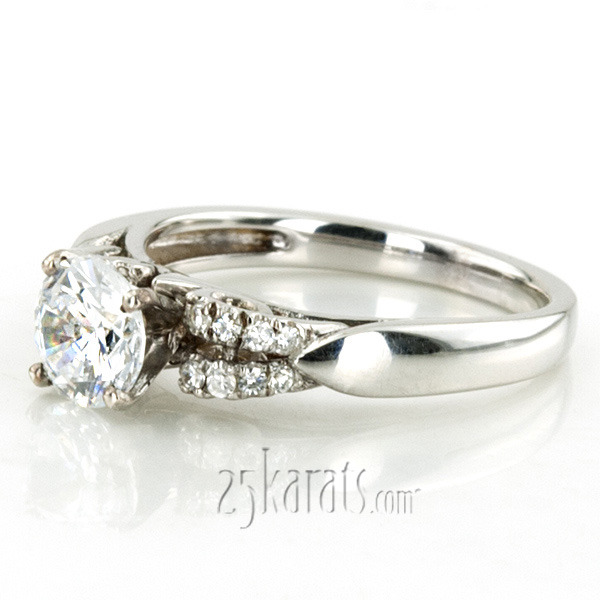 14K white gold Contemporary Designer Diamond Engagement Ring (0.22ct. tw.) - alternate view 6