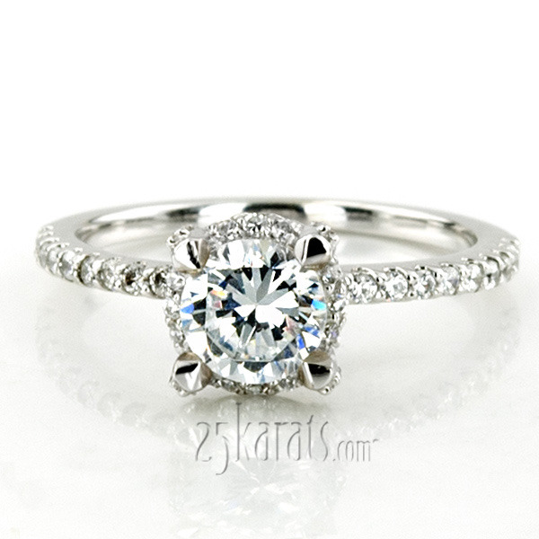 18K white gold Elegant Shared Prong Diamond Engagement Ring (0.34ct. tw.) - alternate view 4