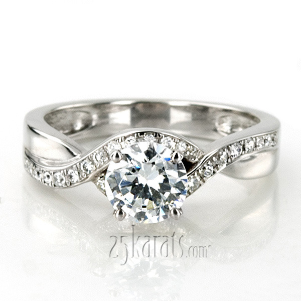 18K white gold Micro Pave Set Infinity Diamond Engagement Ring (1/4 ct. tw.) - alternate view 4