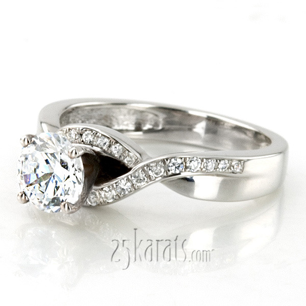 18K white gold Micro Pave Set Infinity Diamond Engagement Ring (1/4 ct. tw.) - alternate view 5
