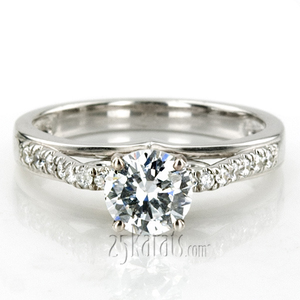 14K white gold Micro Pave Set Diamond Engagement Ring (1/5 ct. tw.) - alternate view 5