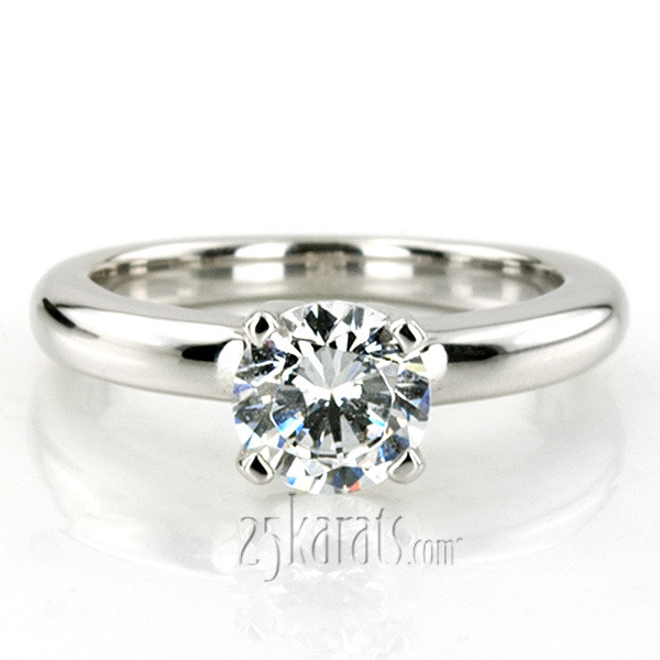 14K white gold Four Prong Set Solitaire Diamond Bridal Ring 1 - alternate view 6