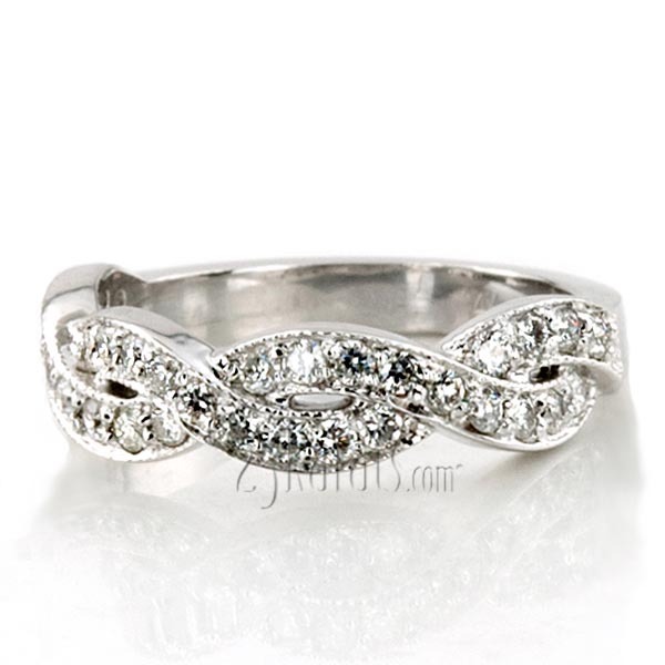 14K white gold Infinity Twist Diamond Anniversary Band (1/2 ct. tw.) - alternate view 4