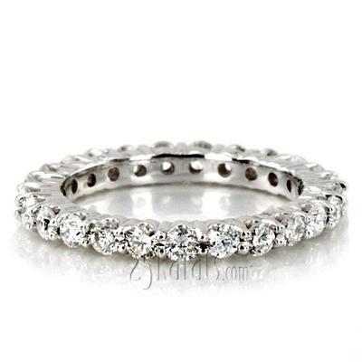 1.25 ct. Round Cut Prong Set Diamond Eternity Wedding Band thumbnail 4