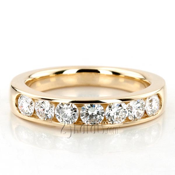 14K white gold Seven Stone Channel Set Diamond Anniversary Ring (1.00 ct. tw.) - main view