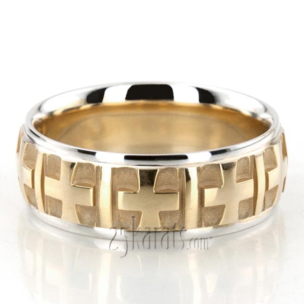 Fine Cross Religious Wedding Ring 