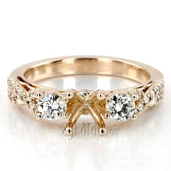 14K white gold Twist Shank Three Stone Diamond Engagement Ring (1.00 ct. tw.) - alternate view 10
