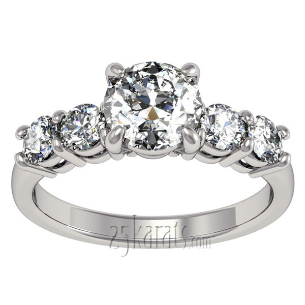 14K white gold Timeless Basket Setting Diamond Engagement Ring(0.40 ct. tw.) - alternate view 4