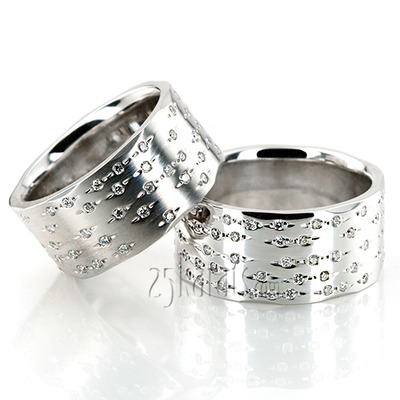Finished Diamond Wedding Band Set thumbnail 1