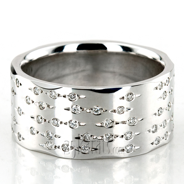 Finished Diamond Wedding Band Set - view 2