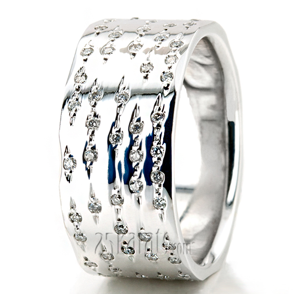 Finished Diamond Wedding Band Set - view 3