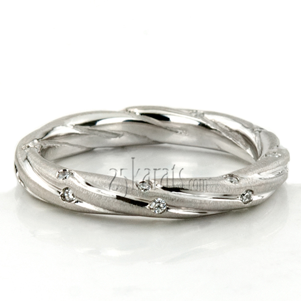 Twisted Style Diamond Wedding Band