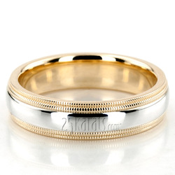 Double Milgrain Basic Design Wedding Band 