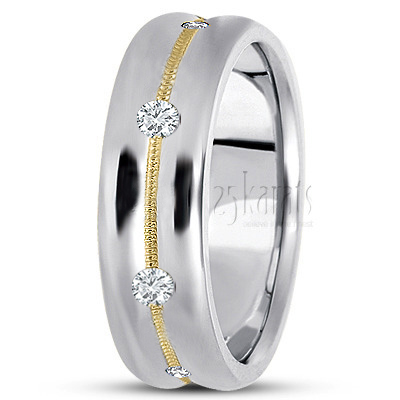 Concave All-Around Diamond Wedding Band - main view