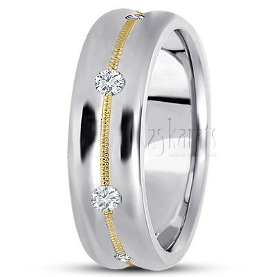 Concave All-Around Diamond Wedding Band - main view thumbnail