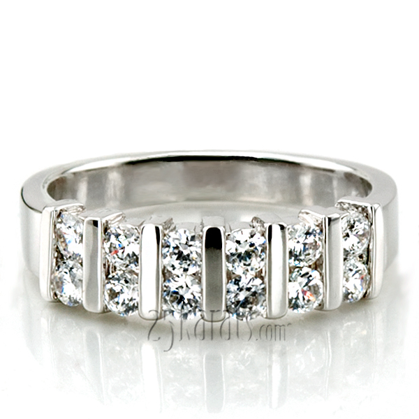 Double Row Bar Set Diamond Wedding Band (0.60 ct.tw)