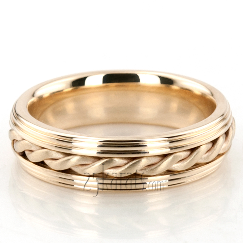 Custom Triple-step Edge Handmade Wedding Ring 