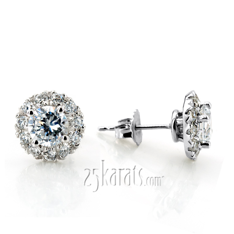Pave Set Diamond Halo Earrings(0.51ct. tw.) - view 1