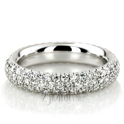 Micro Pave Set Classic Three Row Diamond Eternity Wedding Band (1.01 ct. t.w.)