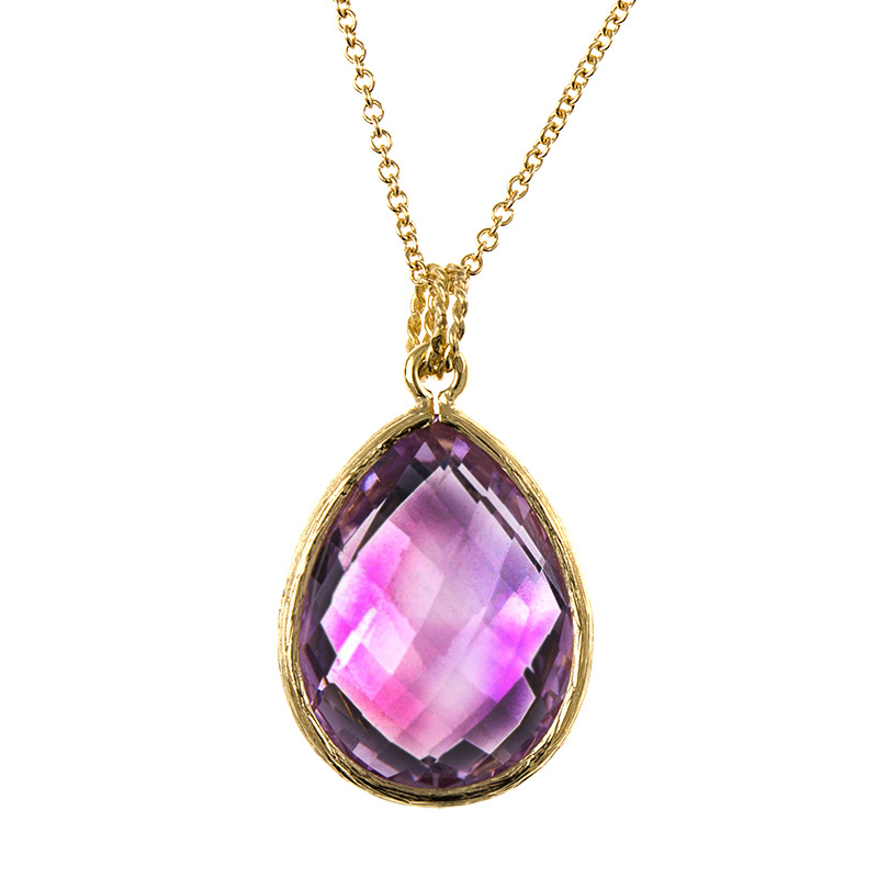 Mesmerizing Pink Amethyst Pendant With Rough Textured Finish