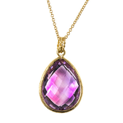 Mesmerizing Pink Amethyst Pendant With Rough Textured Finish