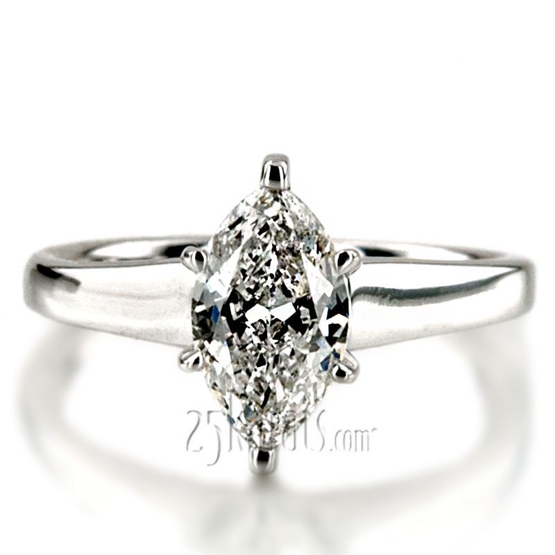 18K white gold Stylish Solitaire With French Curve Cathedrals - alternate view 7