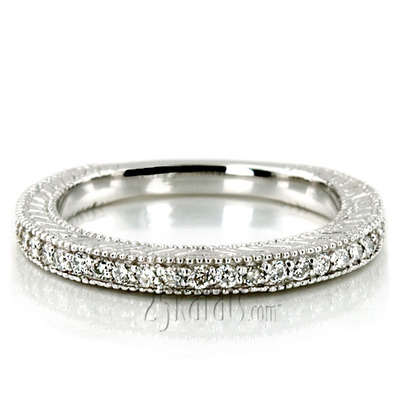 Prong Set Milgrain Edge Antique Diamond Bridal Ring (0.21 ct. tw.) thumbnail 4