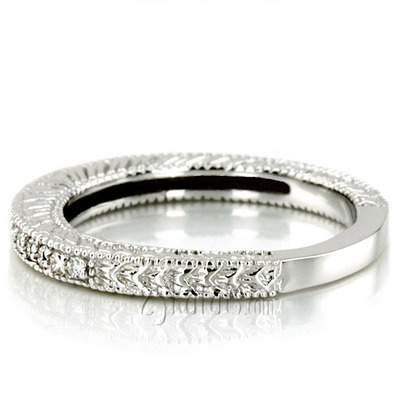 Prong Set Milgrain Edge Antique Diamond Bridal Ring (0.21 ct. tw.) thumbnail 5