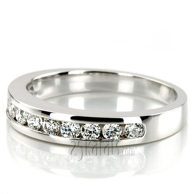 Classic Round Cut Channel Set Diamond Wedding Band (0.55ct. tw.) thumbnail 6