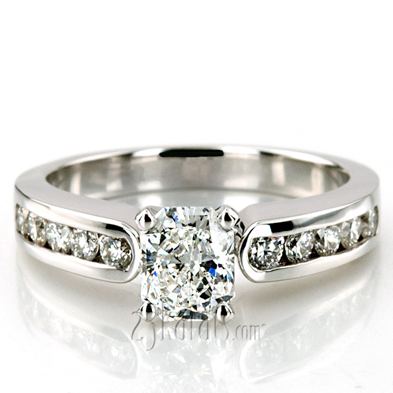 14K white gold Classic Round Cut Channel Set Diamond Bridal Ring (0.50 ct. tw. ) - alternate view 6