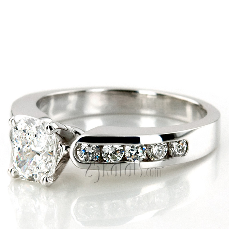 14K white gold Classic Round Cut Channel Set Diamond Bridal Ring (0.50 ct. tw. ) - alternate view 7