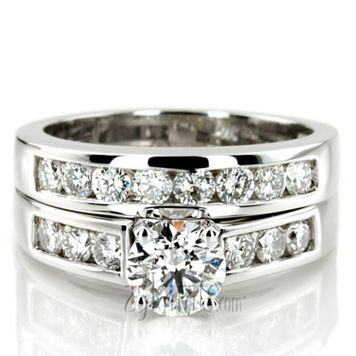 Classic Channel Set 0.30 ct. Diamond Bridal Ring thumbnail 3