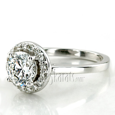 Halo Style Bead Set Diamond Engagement ring  thumbnail 4
