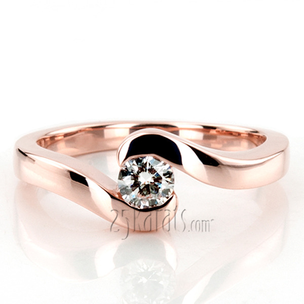18K white gold Tension Set Solitaire Engagement Ring (0.50 ct.) - alternate view 4