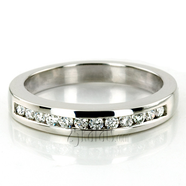 14K white gold Classic Channel 0.24 ct. Diamond Bridal Ring - main view